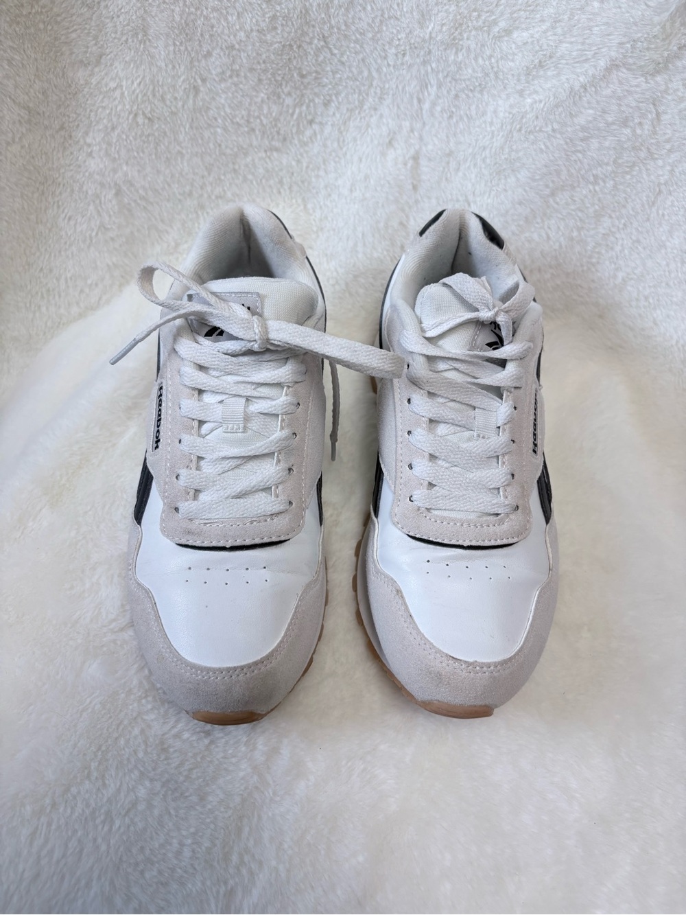 Reebok White and Black Men's Low-Top Sneakers